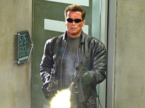 Arnold Schwarzenegger as the Terminator. The actor-turned-Republican governor issued a chilling statement that it was the "duty" of Republicans to choose country over party this election.