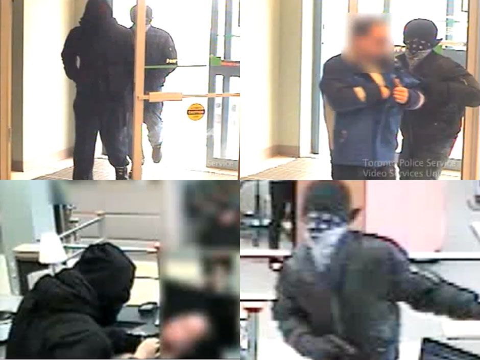 Toronto police release video of 'brazen’ bank robbers choking teller ...