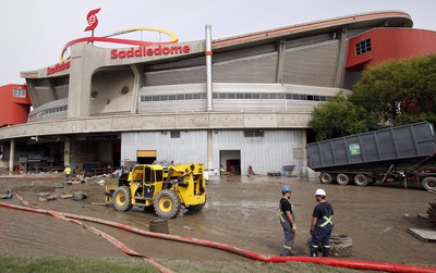 Inside the Saddledome: Photo reveal scale of damage in Calgary Flames' flood-ravaged  home