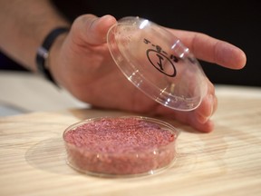 A burger made from cultured beef.