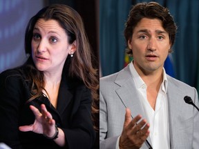Freeland Reuters/Shannon Stapleton; Trudeau The Canadian Press / Adrian Wyld