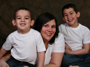 Noah Barthe (left), Mandy Trecartin and Connor Barthe pose in this undated photo posted on Facebook.