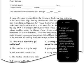 Sample stimuli comparing paper and iPod conditions.