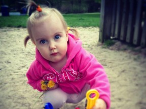 An undated photo of Eva Ravikovich. 2, the Vaughan, Ontario toddler who died at an unlicensed daycare July 28, 2013.