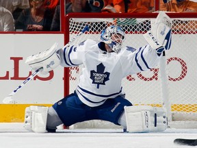 A night after James Reimer made 34 saves in a 4-3 win against the Montreal Canadiens, Jonathan Bernier stopped 31 of 32 shots in a 3-1 victory over the Flyers in Philadelphia.