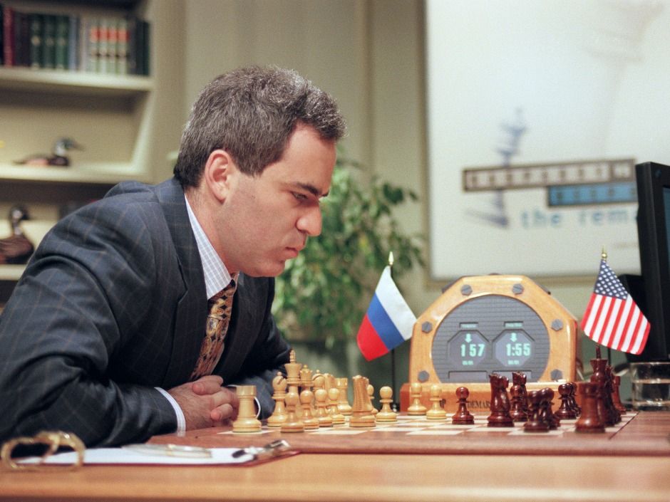 Garry Kasparov in action during match vs the IBM supercomputer Deep News  Photo - Getty Images
