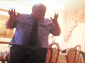 A frame grab from an undated video that shows Toronto Mayor Rob Ford in an agitated state, staggering and apparently making death threats. The Star paid $5,000 for this video. We now know who he was threatening.