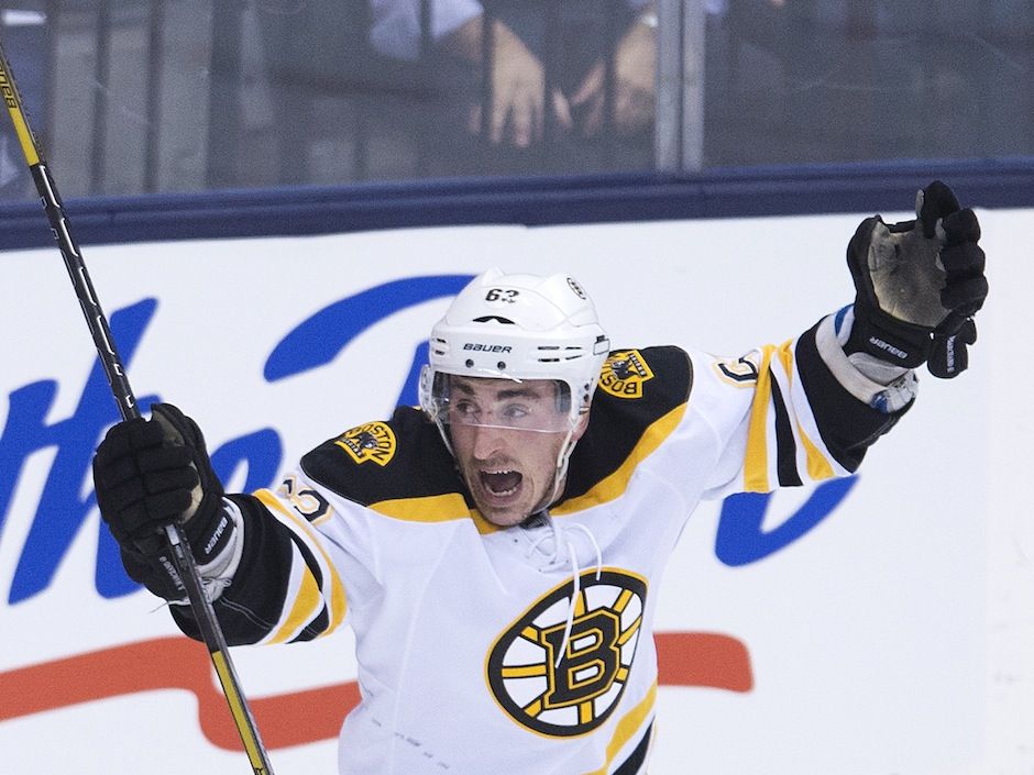 Bloodied Brad Marchand responds to vicious high stick with goal
