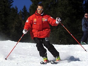 epa04047958 (FILE) A file picture dated 11 January 2000 shows German the Formula One Ferrari driver Michael Schumacher carving a turn while skiing at the Italian resort of Madonna di Campiglio, Italy. According to reports, Michael Schumacher on 30 January 2014 that Sabine Rehm the agent former Formula 1 champion Michael Schumacher has confirmed reports that doctors have started the process of bringing the driver out of his medically induced coma. Schumacher received a head injury sustained in a skiing accident at a French Alps resort 29 December 2013.  EPA/ERCOLE COLOMBO ORG XMIT: ase104