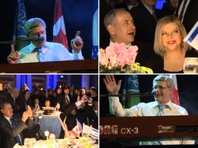 Israel's Prime Minister Benjamin Netanyahu and his wife, Sara, hummed along as Canada's prime minister played the keyboard and belted out a rendition of "Hey Jude" Tuesday night.