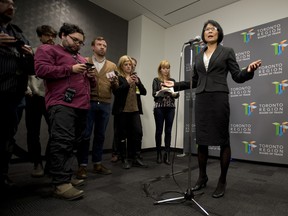 TORONTO, ONTARIO: APRIL 29, 2014-- FISCAL PLATFORM -- Toronto Mayoral candidate Olivia Chow spoke as the keynote speaker at the Toronto Region Board of Trade, Tuesday April 29, 2014.  [Peter J. Thompson/National Post]    [For Toronto story by  Natalie Alcoba/Toronto] //NATIONAL POST STAFF PHOTO