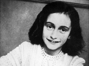 A file picture released in 1959 shows a portrait of Anne Frank who died of typhus in the Bergen-Belsen concentration camp in May 1945 at the age of 15