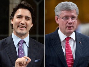 Trudeau Sean Kilpatrick / The Canadian Press ; Harper Adrian Wyld / The Canadian Press