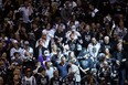 LOS ANGELES, CA - JUNE 13:  Los Angeles Kings fans cheer in the third period while taking on the New York Rangers during Game Five of the 2014 Stanley Cup Final at Staples Center on June 13, 2014 in Los Angeles, California.  (Photo by Christian Petersen/Getty Images)