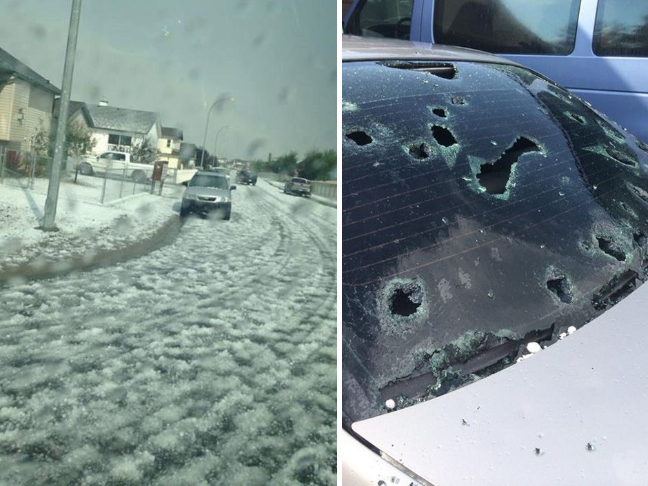 Golfball sized hail pounds Airdrie, Alta., as 'gustnado' touches down in Calgary National Post