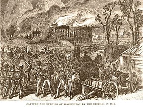 An 1876 drawing of the "Capture and burning of Washington by the British, in 1814."