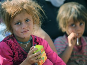 Displaced Yazidi children.