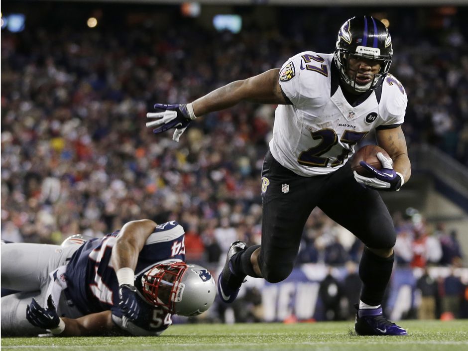 Baltimore running back Ray Rice is just the latest demon the Patriots will  have to overcome to reach the Super Bowl 