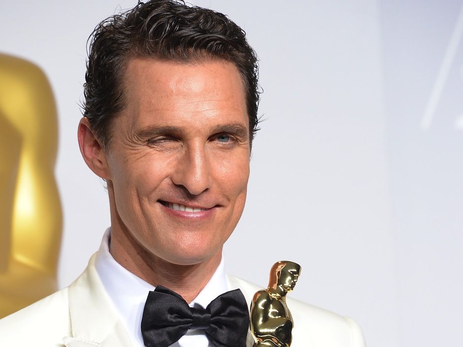 Matthew McConaughey Joins Redskins Players for Movies With Morris