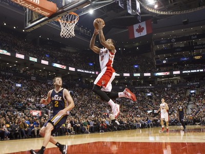 The Basketball Machine: DeMar DeRozan pulled off a between the legs dunk  with ease.