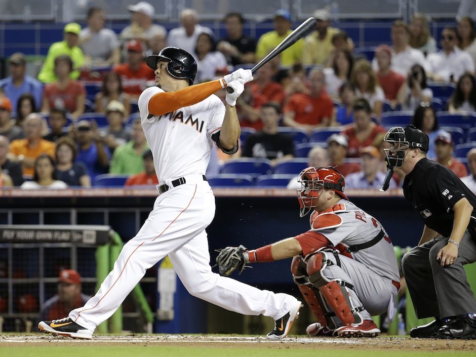 Giancarlo Stanton Miami Marlins Majestic Youth Cool Base Player
