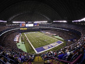FILE - In this Oct. 30, 2011, file photo, the Washington Redskins and the Buffalo Bills play an NFL football game at the Rogers Centre in Toronto. The Buffalo Bills are done playing regular season "home" games in Toronto after reaching an agreement with Canadian-based communications giant Rogers Communications to terminate the four remaining years left on the series. Bills president Russ Brandon announced the decision Wednesday, Dec. 3, 2014, in what was not regarded as a surprise. (AP Photo/Derek Gee, File)