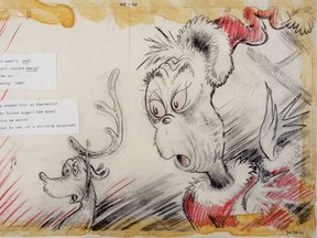 A recreated collage of a page from Dr. Seuss's How the Grinch Stole Christmas!.