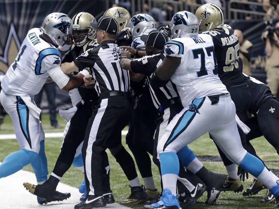 Video of wild brawl at Saints-Panthers game goes viral