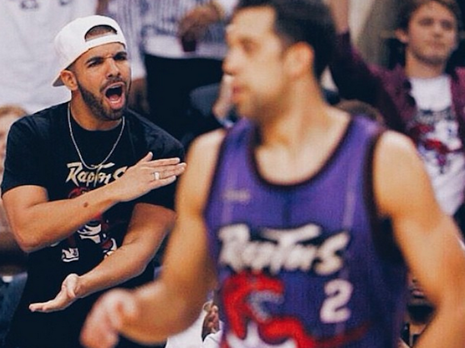 Drake's new Raptors clothing line honours old logo