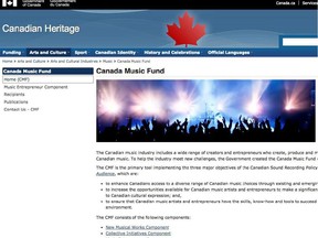 Heritage Canada website