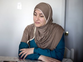 Rania El-Alloul is interviewed in her home in Montreal's West Island suburb of Dollard Des Ormeaux, Quebec.