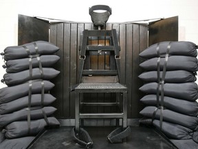 The firing squad execution chamber at the Utah State Prison in Draper, Utah.