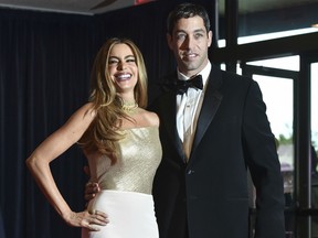 Sofia Vergara and Nick Loeb arrive at the White House Correspondents' Association (WHCA) annual dinner in Washington on May 3, 2014. The pair are locked in a custody dispute over embryos created before they broke up.