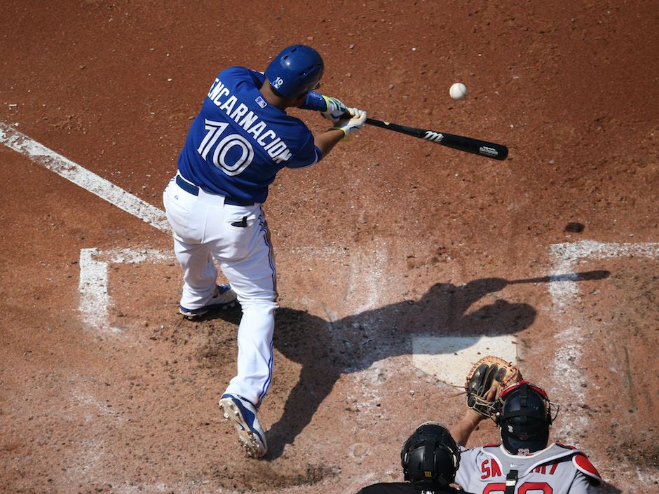 EDWIN ENCARNACION Blue Jays DH hits a two-run homer in fourth