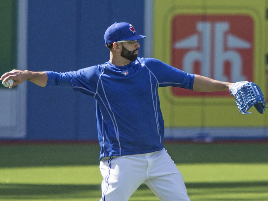 Jose Bautista working out as pitcher