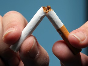 CALGARY -- Male smokers show signs of declining short-term memory, vocabulary and mathematical reasoning. (Grant Black / Calgary Herald)
ADD: breaking break broken cigarette snapped /pws
