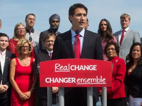 Liberal Leader Justin Trudeau speaks during his election campaign launch in Vancouver, B.C., on Sunday August 2, 2015.