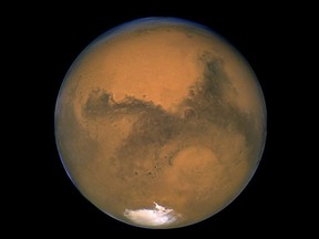 This Aug. 26, 2003 image made available by NASA shows Mars photographed by the Hubble Space Telescope.