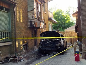 Hamilton police are investigating an apparent arson attack outside the home of Mafia figure Pat Musitano that set an SUV and two neighbouring house ablaze Monday night, Sept. 21, 2015.