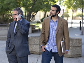 Dennis Edney, Khadr's lawyer, left, and Omar Khadr, right.