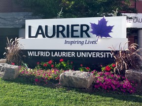 Signage on Laurier's Waterloo campus.