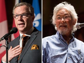 Saskatchewan Premier Brad Wall and crusader David Suzuki have been trading insults over the appropriate level of climate change religiosity.