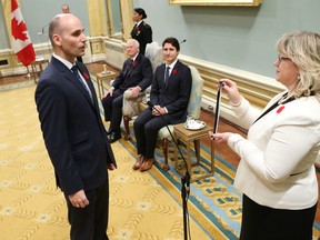 Canada's new Families, Children and Social Development Minister Jean-Yves Duclos is sworn-in during a ceremony at Rideau Hall in Ottawa November 4, 2015.