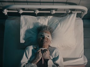 David Bowie in the Lazarus video