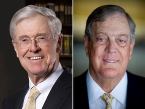 (Photos: Charles, Koch Industries; David, Robert Caplin / The New York Times)