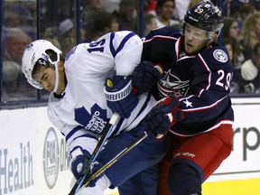 Maple Leafs winger Joffrey Lupul, left, had sports hernia surgery in the second half of the 2015-16 NHL season.
