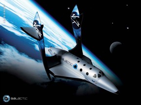 Virgin Galactic's first SpaceShipTwo, an air-launched suborbital spaceplane type designed for space tourism.
