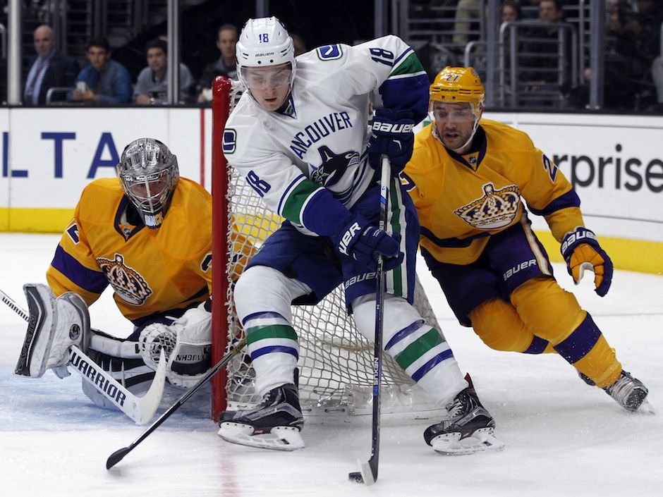 Vancouver Canucks right wing Jake Virtanen (18) during the NHL