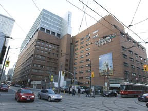 St. Michael's Hospital in Toronto, pictured in 2009, where one family alleged family alleges that mistakes made in delivering their child caused a loss of oxygen to his brain — leaving him severely brain damaged and needing lifelong personal care.