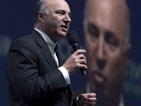 Canadian businessman Kevin O'Leary speaks during the Conservative Party of Canada convention in Vancouver, Friday, May 27, 2016.